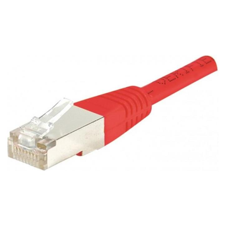 Exertis Connect Patchkabel F/UTP, CAT.5e, rot, 0,5 m Patchkabel mit besonders schmalem Knickschutz (CAT5e, 0.50 m) (847163)