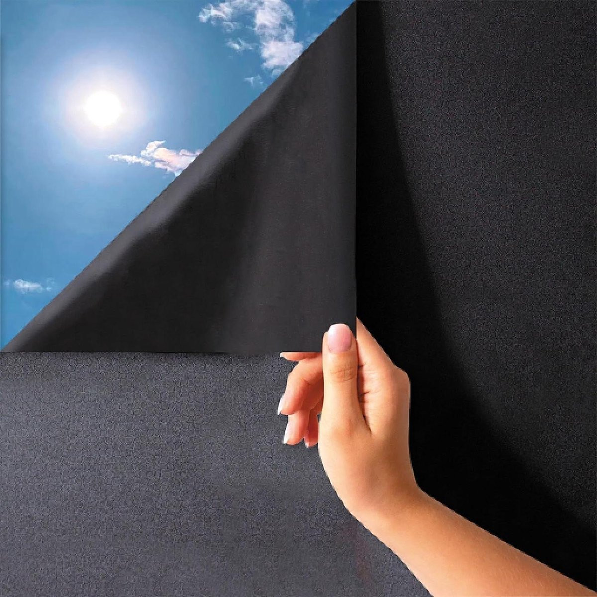 Raamfolie Zwart Mat - Privacy Folie voor Inkijkbescherming - 90 x 200 cm