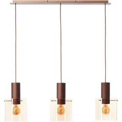 Brilliant, Pendelleuchte, Pendelleuchte, 90 x 20 x 120 cm, E27, Metall Glas, Kaffee Bernstein (E27)