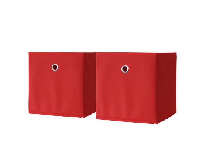 Boîte pliable Boxas 27 x 28 x 27cm Lot de 2 Rouge/Rouge
