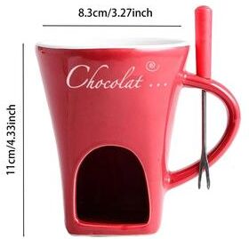 Uplift Essentials Personal Mini Fondue Mug Set red