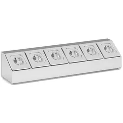 Edelstahl- Aufsatzboard für 6 GN Behälter, 1025 x 245 x 215 mm
