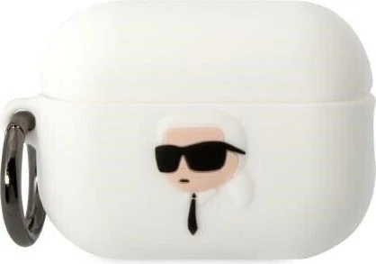Karl Lagerfeld KLAP2RUNIKH AirPods Pro 2 cover white/white Silicone Karl Head 3D