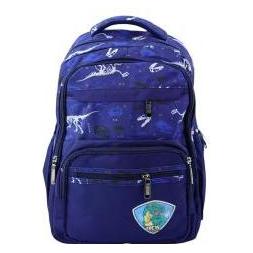 Lean Toys Schulrucksack Dinosaurier Patch T-Rex Brustgurt Marineblau 20L (20 l) (58762767)