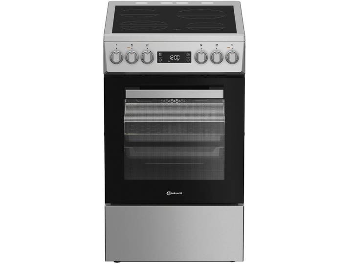 BAUKNECHT Elektro-Standherd B5V8LMX , Energieeffizienz: A, silber (edelstahl), Herdsets, Heißluftbackofen mit 8 Funktionen und leichter Reinigung, Elektro-Standherd