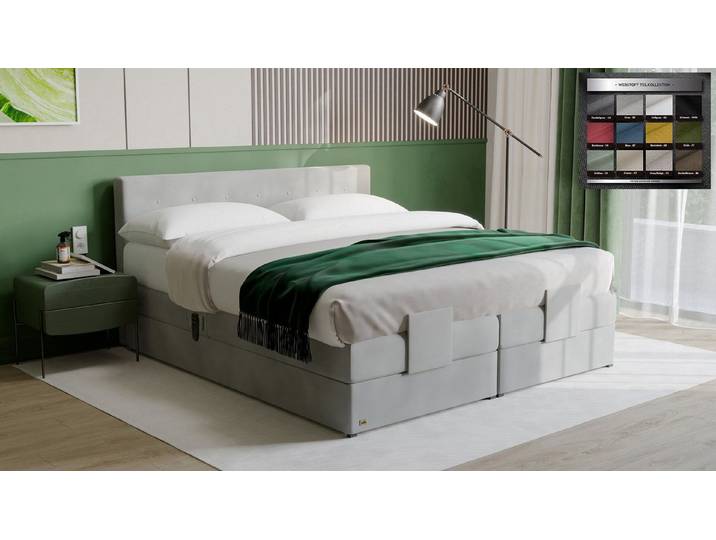 PAARA Boxspringbett 25GM elektrisch verstellbar mit Motor Dachschräge, Belüftungssystem