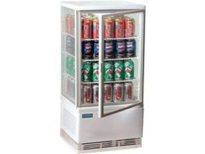 Mini Vitrine Réfrigérée à Poser - Polar - 68 litres - Blanc - 180 Watt - 4 vitres