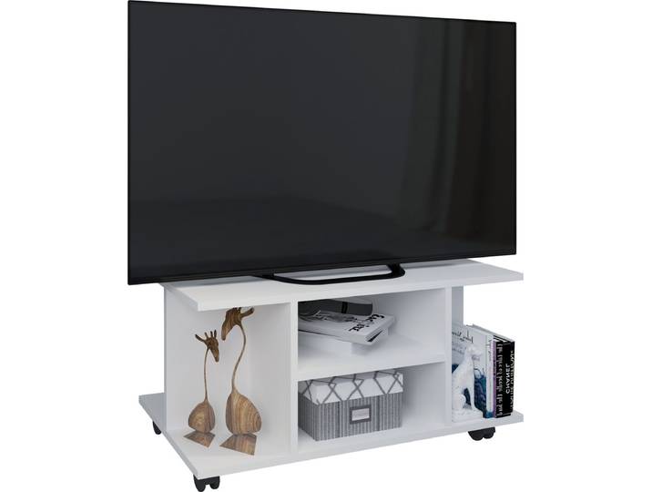 Houten TV lowboard wielen TV kast tafel console oprolbaar meubel TV tafel Findalo