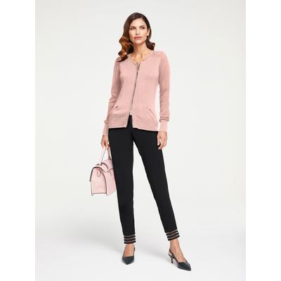 Cardigan HEINE, Damen, Gr. 38, rosa, 90% Baumwolle, 10% Seide, unifarben, Strickjacken