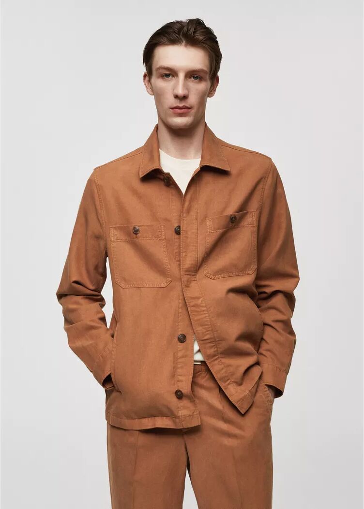 Mango Man - Overshirt, für Herren, Orange, Größe S