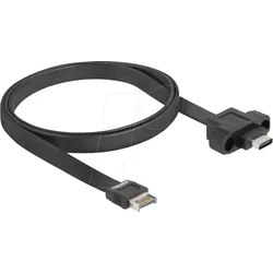 DELOCK 85760 - USB E Key A 20 Pin Stecker zu USB C Buchse, Flachband, 75 cm