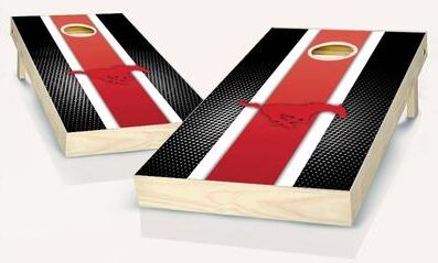 Skip's Garage SMU Mustangs Stripe Outdoor Cornhole Board Set