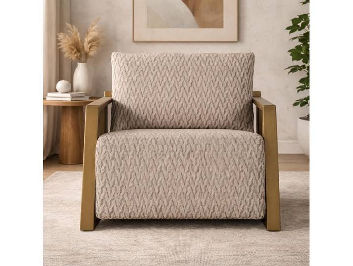 JVmoebel Sessel Exklusiver Beiger Einsitzer Wohnzimmer Polstersessel Loungesessel (1-St), Made in Europa