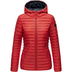 MARIKOO Damen Steppjacke Übergangsjacke mit kontrastfarbendem Reißverschluss Asraa