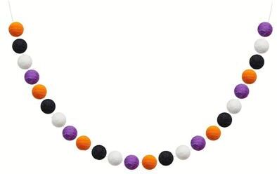 Snug & Styled Halloween Felt Ball Garland Wool Ball Party Decoration Balls Halloween Felt Ball Garland Wool Ball Party Decoration Balls