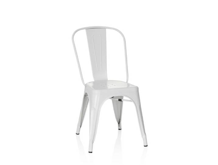 Chaise de bistrot - hjh OFFICE - VANTAGGIO BRUSH - Blanc - Métal