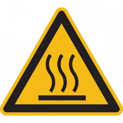 König Werbeanlagen Warnschild, Warnung vor heißer Oberfläche W017 - ASR A1.3 (DIN EN ISO 7010) - 200x1.5 mm Kunststoff