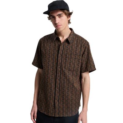 Kurzarmhemd QUIKSILVER "Horizons", Herren, Gr. M, braun (schwarz horizons), Obermaterial: 100% Baumwolle., Hemden