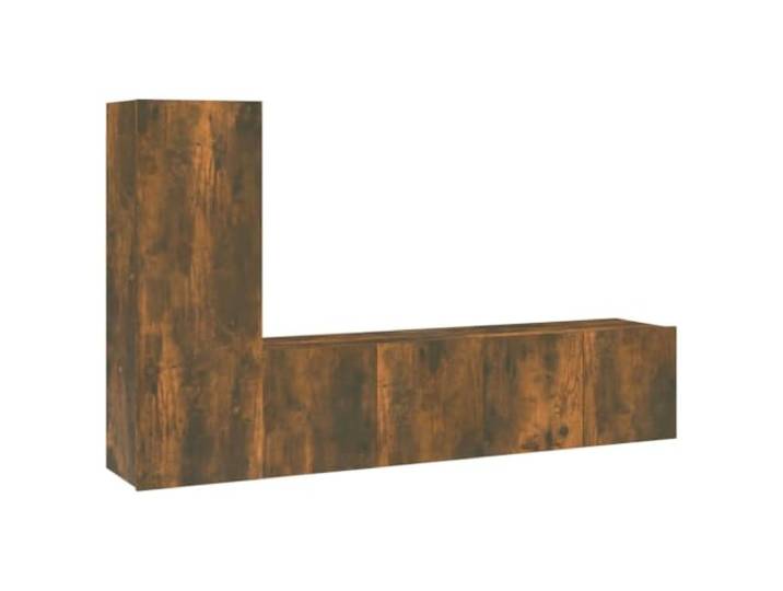 LKJephalotrope 3-tlg. TV-Schrank Set Wandmontage Räuchereiche Holzwerkstoff Flexibles Hänge-TV-Board-Set für Wohnzimmer und Schlafzimmer mit geschlossenen Fächern für ordentliche Medienaufbewahrung.
