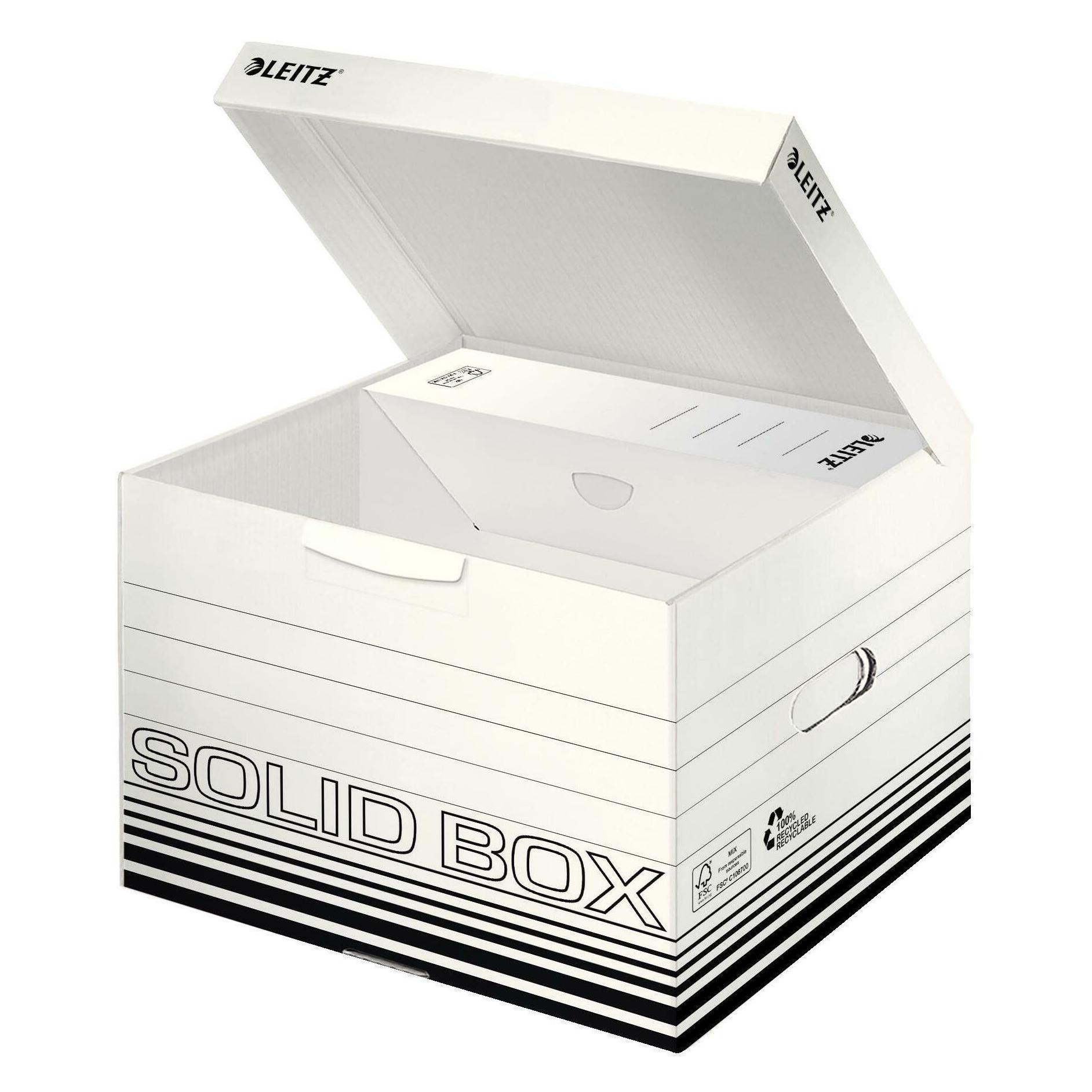 Leitz Archivbox Karton Weiss, Schwarz 10 St. (A4) (6118-00-01)