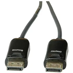 Roline displayport v1.4 kabel. aoc. 8k60 st/st. 15m (15 m), Videokabel, Schwarz