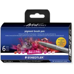 Staedtler Pigment Arts Brush Pen Reds & Pinks Filzstift Pink, Rot 6 Stück(e)