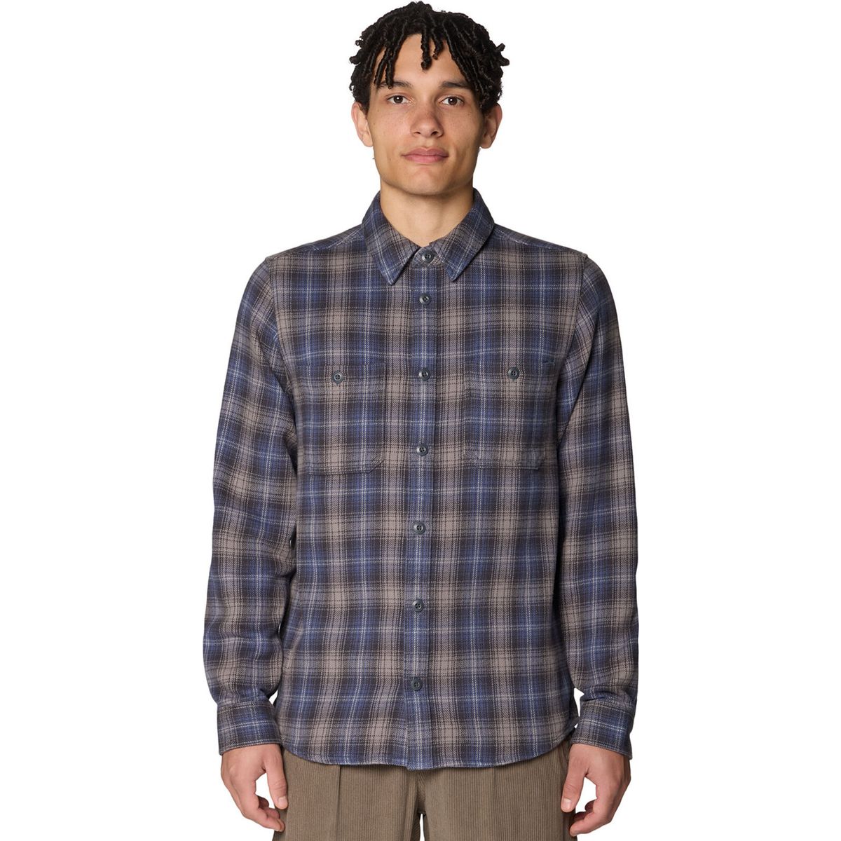 Mountain Hardwear M Plusher Long Sleeve Shirt astral blue harbour plaid (405) M 191599-405-M