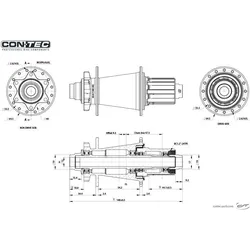 CONTEC Hinterradnabe M.Core CL 12 mm Steckachse schwarz