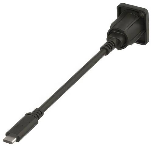 Neutrik USB-C Kabel USB-C Buchse, USB-C Stecker 20cm Schwarz Flammwidrig NAUSBC-5G-FL20