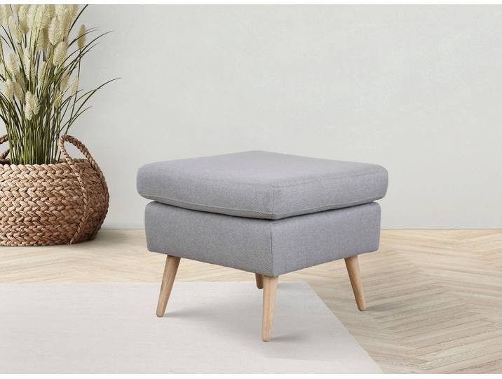 Hocker HOME AFFAIRE Charles , grau, B:58cm H:49cm T:58cm, 100% Polyester, Hocker, Hocker, passend zum Sessel Charles