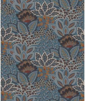 York Wallcoverings - Catherine Blue Botanical Wallpaper