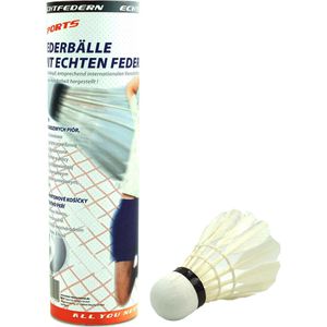 Best-Sporting Badminton-Bälle Turnier-Federbälle, Spielball, mittel, weiß, 6 Stück