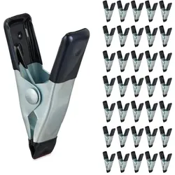 Relaxdays Klemmen im 36er Set Schwarz,Silber
