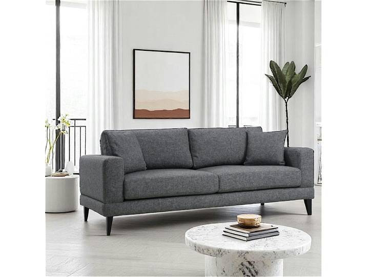 Canapé contemporain droit VENCE - Gris (3 places)
