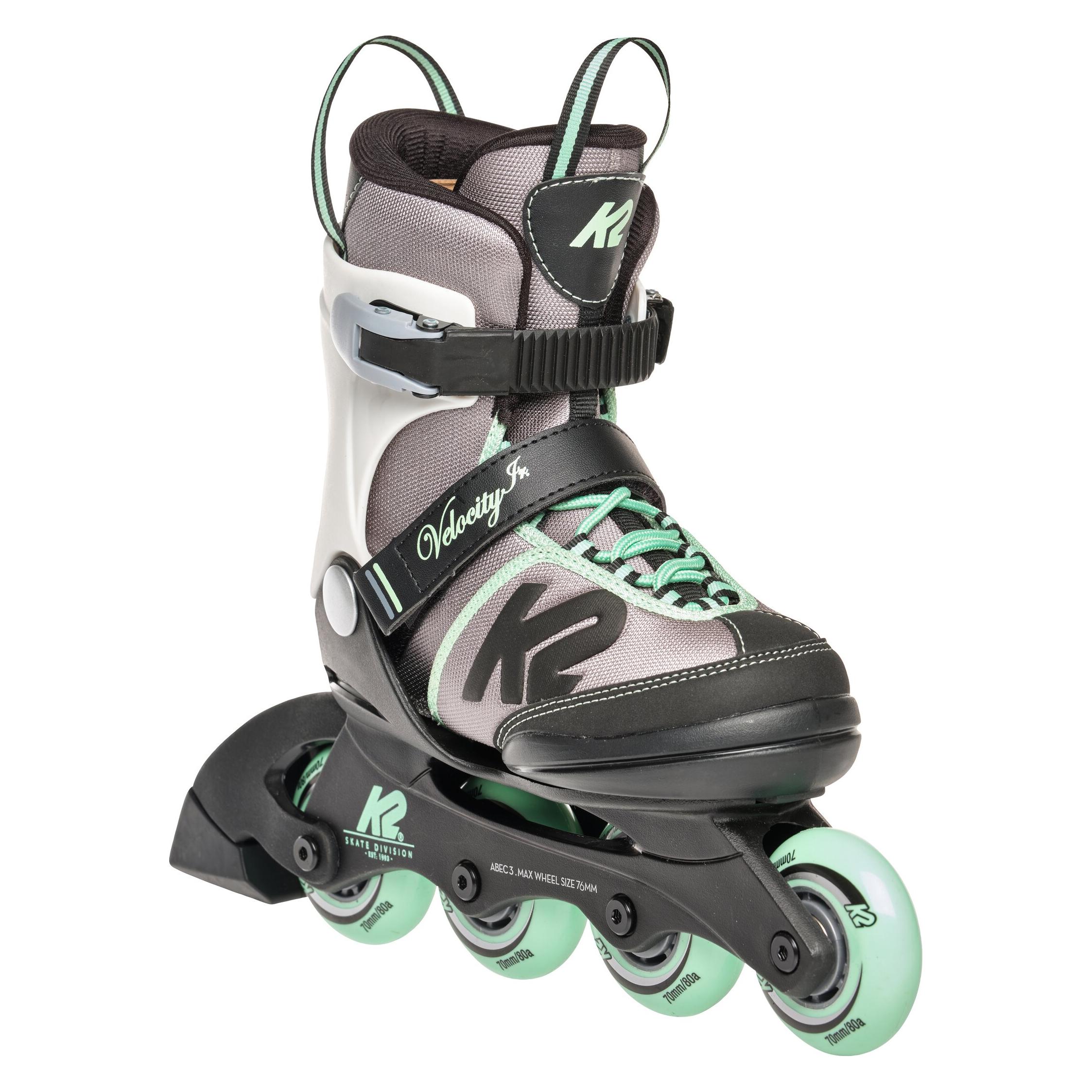 K2 Velocity Junior Girl Inliner (Grösse: 29.0-34.0, black/grey/green) (29, 30, 31, 32, 33, 34) (32275609)