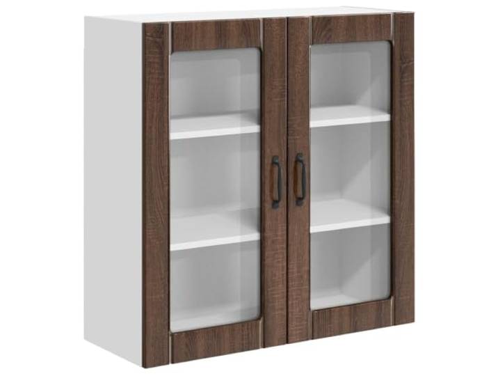 IBUQDDV Wandglas-Schrank Lucca Brauneiche 80 x 31 x 80 cm Holzwerkstoff Innenbereich, rechteckig, minimalistisch, klare Linien, robuste Rahmen, langlebige Lösung