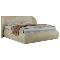 POLSTERBETT CAELA CLASSIC 140/200 - Beige Velvet - Schaum-Matratze