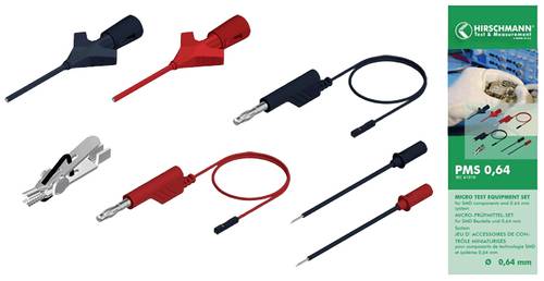 Hirschmann Test & Measurement PMS 0,64 Messleitungs-Set Lamellenstecker 4mm Buchse 0.64mm 1.00m Schwarz, Rot 1 Set