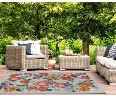 Lush Decor Marina Secret Garden Indoor/Outdoor Area Rug