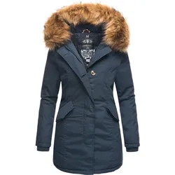 MARIKOO Damen edler Wintermantel Parka mit Kunstfellkapuze Karmaa Princess