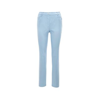 Schlupfhose GOLDNER "Leichte Baumwollschlupfhose MARTHA", Damen, Gr. 38, N-Gr, blau (hellblau), Obermaterial: 98% Baumwolle CO. 2% Elasthan EL., Casual, Hosen Schlupfhose, keine/nicht relevant