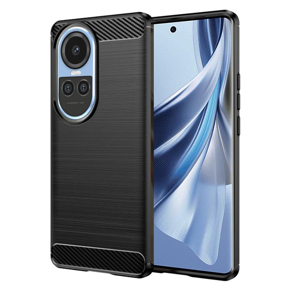 Techsuit - Carbon Silicone - Oppo Reno10 / Reno10 Pro - Black (OPPO Reno 10, Oppo Reno 10 Pro) (56342871)