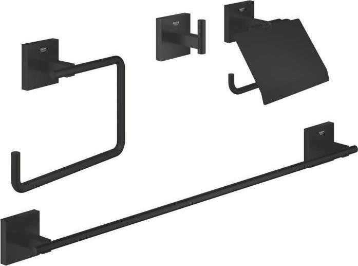 Grohe Start Cube 4-in-1 Accessoireset voor wandmontage, mat zwart