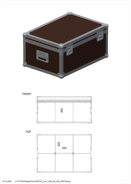 Thon Case 6x LED PAR 56 Short resina fenolica marrone