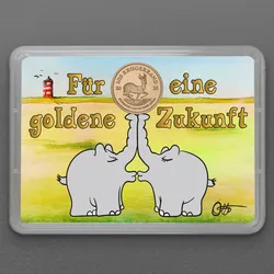 Goldmünze 1/10oz "Krügerrand" Motivbox – Küssende Ottifanten (Südafrika)