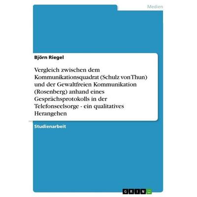 Vergleich zwischen dem Kommunikationsquadrat (Schulz von Thun) und der Gewaltfreien Kommunikation (Rosenberg) anhand eines Gesprächsprotokolls in der