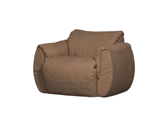 Fauteuil pivotant chenille tissée brun BAGGY