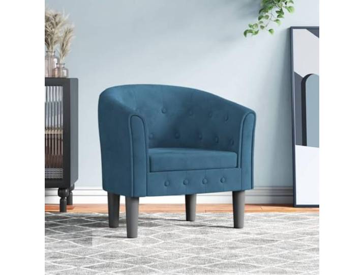 WHOPBXGAD Samt Modern Clubsessel Dunkelblau Clubsessel Dunkelblau Samt modern Akzentsessel mit Samtbezug stabilem Gestell und bequemer Polsterung für Wohnzimmer