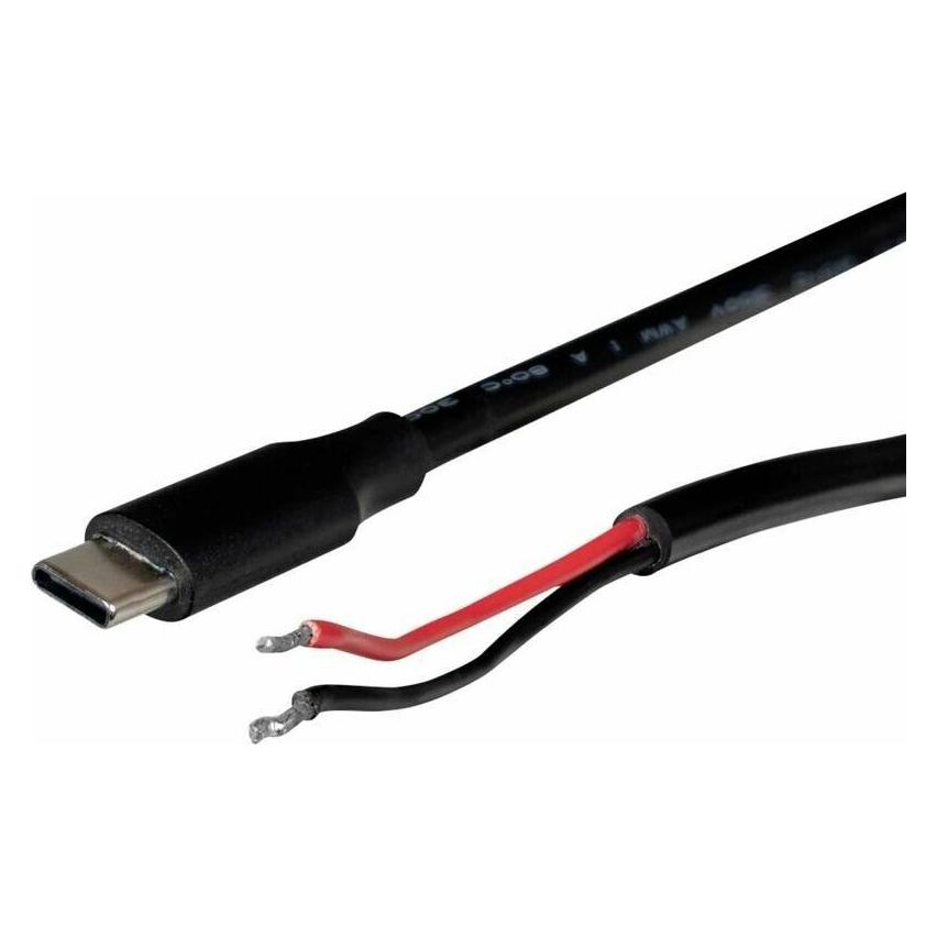 Joy-it Strom-Kabel (1x USB 2.0 Stecker C - 1x offene Kabelenden) 1 m Schwarz (1 m, USB 2.0) (K-1474)