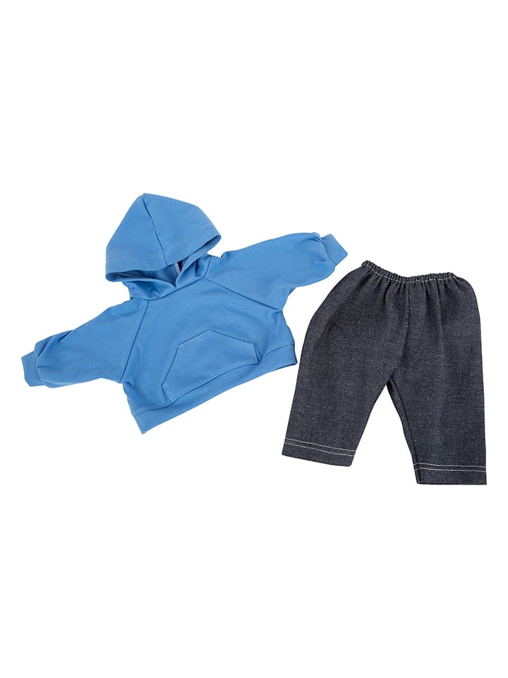 small foot 2tlg. Puppen-Outfit in Blau/ Anthrazit - ab 2 Jahren - onesize